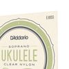 D'Addario Soprano Ukulele Strings, Clear Nylon, EJ65S, 4-String Set, Pack of 1