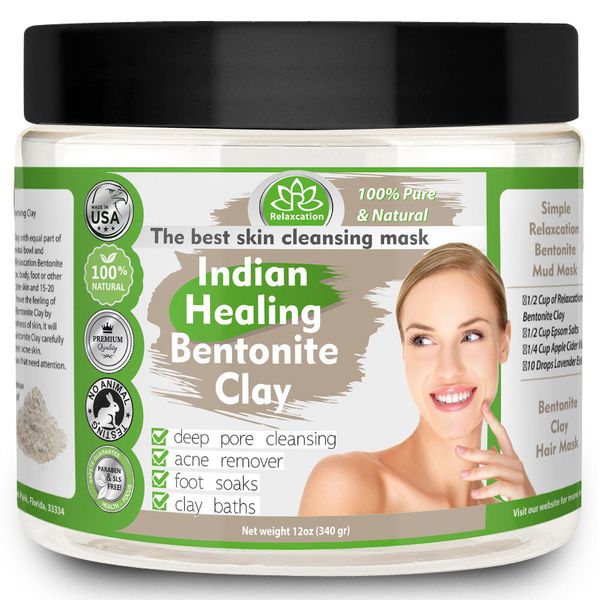 Bentonite Clay from USA Deep Pore Cleansing Beauty Facial Mask - 14 oz