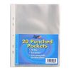 Tiger 2XA5 strong transparent poly punched pockets x 20 sleeves/wallets