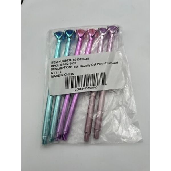 Pen Gear Retractable Gel Pens, Medium Point, 6 Ct - NEW