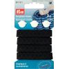Prym Buttonhole Elastic with 3 Buttons 12 mm Black