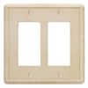 Questech Light Switch Covers, Double Rocker Wall Plates for Electrical Outlets, 2-Gang Double Decorator GFCI Switch Plates Standard Size, Decorative Tumbled Texture, Travertine