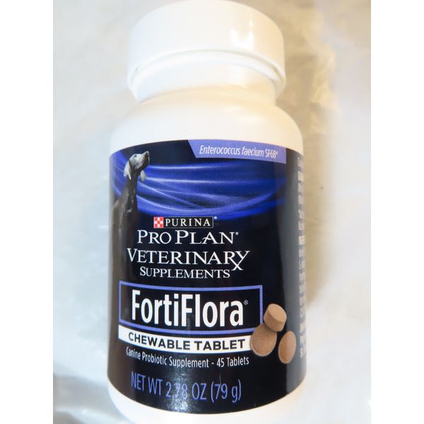 PURINA FORTIFLORA PRO PLAN VETERINARY DOG SUPPLEMENTS 45 TABLETS  EXP. 12/24 +