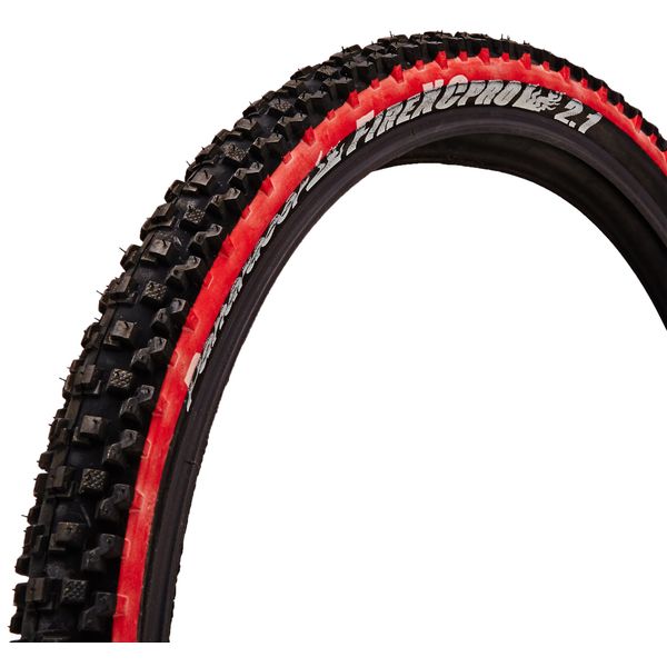 panaracer Fire XC Pro Bicycle Tire (Wire Bead, 26x2.1, Black/Red)