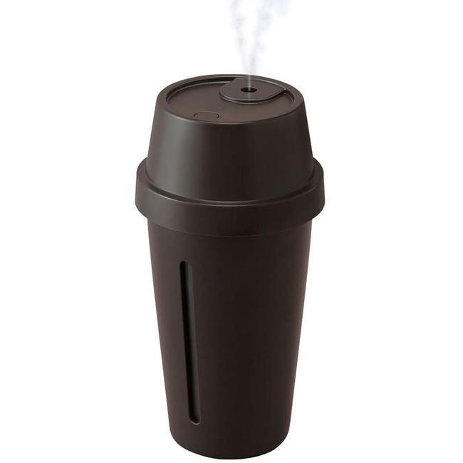 Iris Ohyama UHM-U01-B Ultrasonic Humidifier, Tank Capacity, 9.5 fl oz (280 ml), 7 Hours Continuous Humidification, Small, For Desktops, Cars, Desks, Tumbler-Type, USB Powered, Espresso