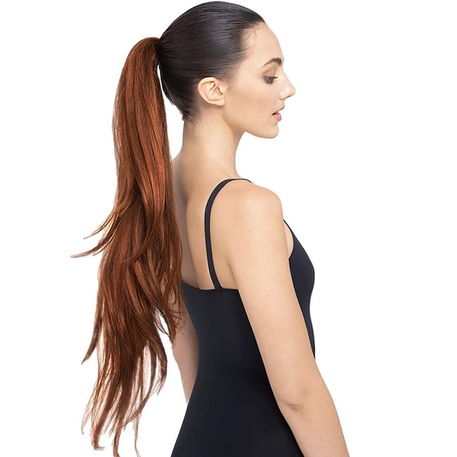 THE RUBY 30" Long Layered Ponytail (Medium Auburn) Hair Extension StyleFlex - Celeb Stylists Prefer Us to Human Hair