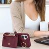 SailorTech Case iPhone 16 Plus Back Case with Key Chain Ring Credit Card Holder for Women, iPhone 16 Plus Notebook Case Litchi Pattern Horizontal Function Back Storage Case iPhone 16 Plus Case Wallet