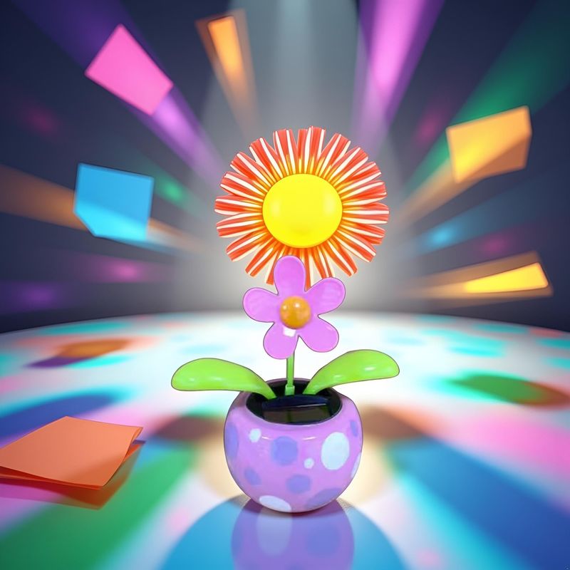 Solar Dancing Flower, Flower Solar Powered Dancing in Colorful Shape ...