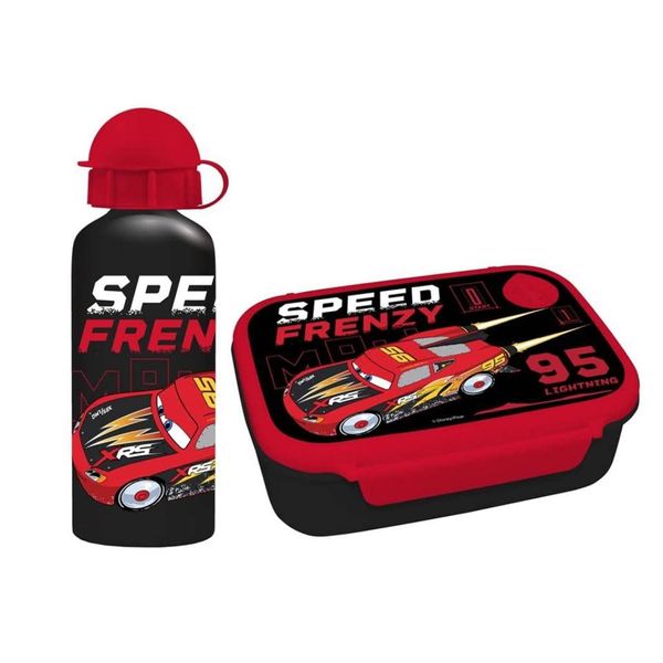Diakakis Cars - Lunch Set - Lunch Box + Aluminium Drinking Bottle