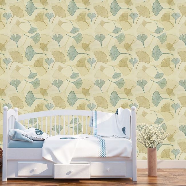 Beige Green Foliage Wallpaper, Removable Wallpaper, Peel And Stick  Wallpaper, Adhesive Wallpaper