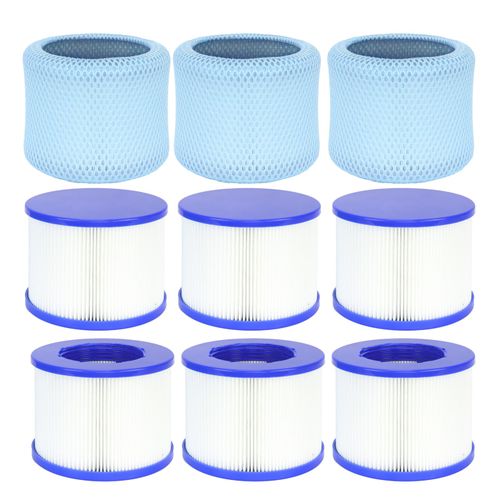 Lucasou 60% Denser Filter, High-Efficiency Screw-in Hot Tub spa Filters Replacement Compatible with All Relxtime, Aleko, Wejoy, Aquaspa Hot Tubs & Other Spas (6 Filters + 3 Filter Bags)