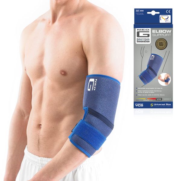 Neo-G Elbow Support - for Epicondylitis, Tennis Golfers Elbow, Sprains, Strain Injuries, Tendonitis, Arthritis, Recovery, Sports - Adjustable Compression - Class 1 Medical Device