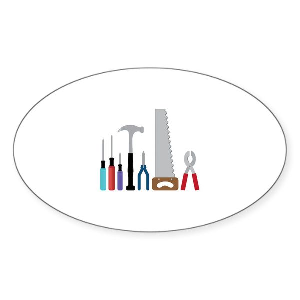 CafePress Tool Set Sticker Oval Car Bumper Sticker(10-Pack)