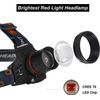 Red Led Headlamp Usb Rechargeable Night Vision Flashlight For Camping Hunting