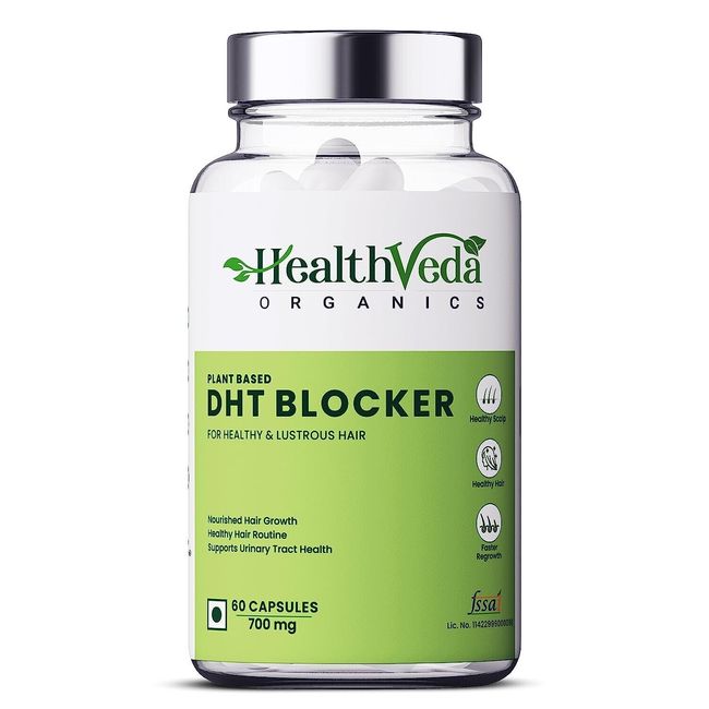 Health Veda Organics Plant Based DHT Blocker, 60 Veg Capsules for Urinary Tract