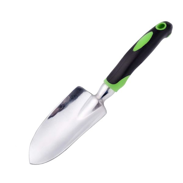 Garden Trowel - Stainless Steel - Ergonomic Grip Hand Tools with Soft Rubberized Non-Slip Handle for Transplanting, Weeding, Moving and Smoothing Digging & Planting