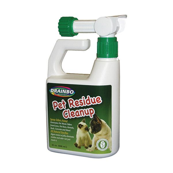 Drainbo 60001 Pet Residue Cleanup Odor/Stain Remover 32 oz. for Cat/Dog