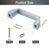 sourcing map 2 Pack Rectangular Pull Handle, 90mm/3.5" Hole Center Aluminium Alloy Door Handle Modern Drawer Pull for Drawer Cabinets Gate Garages, Silver