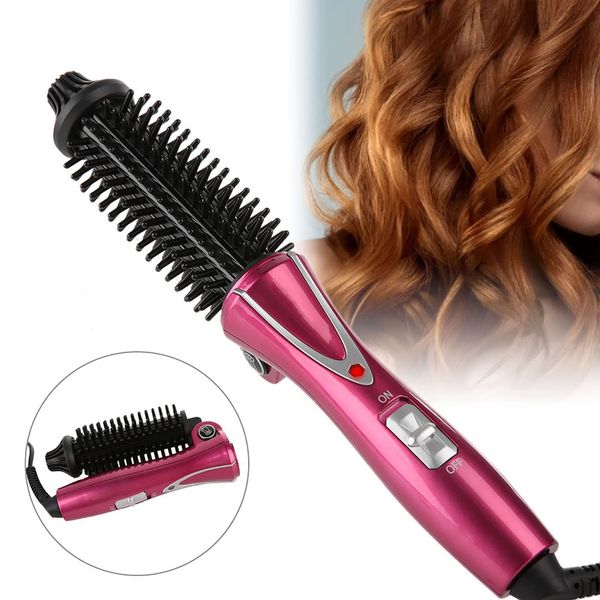 Electric Hair Curler, Hot Curler Brush Professional Anti-Scald Instant Heat Up Curling Wands Instant Heat Styling Brush Suitable For All Hair Types (UK Plug（110-240V）)