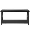 Farmhouse Style Coffee Table Rectangular Space Saving w/ Storage Shelf Black 39"