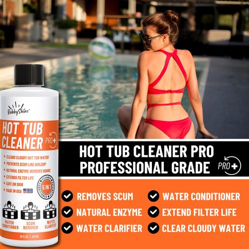 BubbyShine, 5in1 Weekly Spa Protector All in One Hot Tub Cleaner - Natural Enzyme Clarifier, Conditioner, Inflatable Hot Tub Chemicals Starter Kit, Spa Chemicals for Hot Tub Spa Cleaner, 16 Weeks