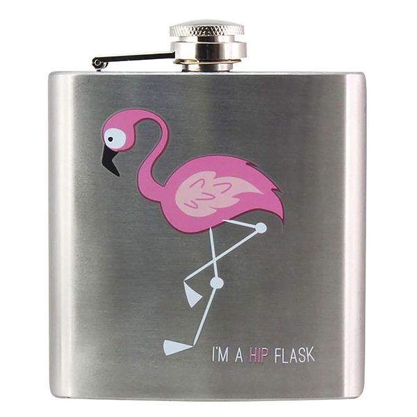 Stainless Steel Pink Flamingo Hip Flask
