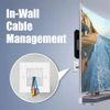 4 Pack Brush Wall Plate Cable Passthrough Wall Outlet Cable Entry Cover Wall Cable Cover Tidy Cable Pass Through Insert(White)