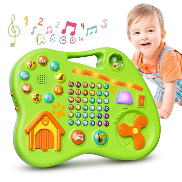 9-in-1 Bilingual Educational Toy for 1 Year Old Girl Boy, Montessori Musical Toys for Toddlers 1-3, Learning Baby Toy 6-12-18 Month Age, First Christmas 1st Birthday Gifts for 1-2 Year Old