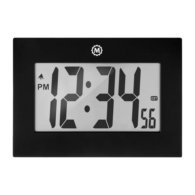 Marathon Large Digital Wall Clock | Large Digit Display with Alarm & Fold-Out Table Stand | Ideal Kitchen Wall Clock or as a Wall Clock for Bedroom