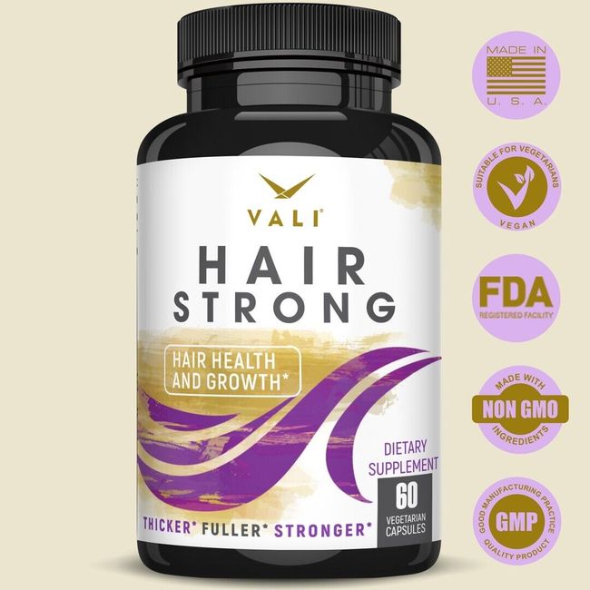 VALI Hair Strong - Hair Health and Growth Vitamins, 60 Veg. Capsules.