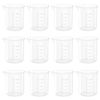 1.7 Oz Transparent Lab Measuring Cup, 50ml Plastic Beaker Cups, for Science Experiment, Liquid Measuring, 12 Pcs