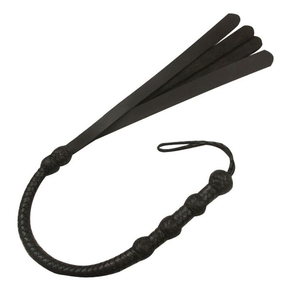 Real Cow Leather Braided Flogger Whip 04 Slapper Tails Handmade Sex Crop Whip