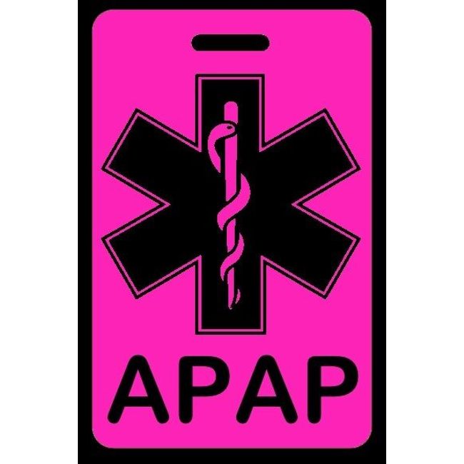 Hi-Viz Pink APAP Bag Tag - Sleep Apnea