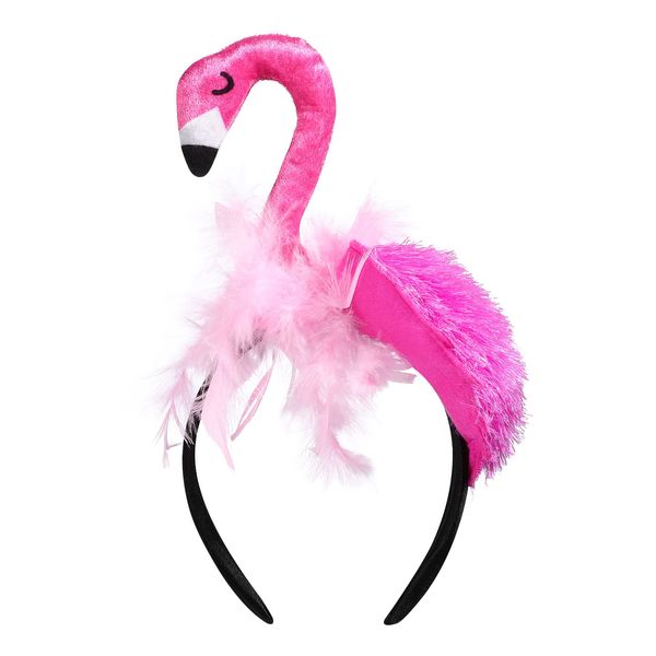 PRETYZOOM Hawaii Flamingo Headband Creative Flamingo Headdress for Hawaii Carnival Tropical Party Hair Accessory