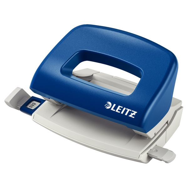 Leitz Hole Punch, 10 Sheets, Guide Bar with Format Markings, Metal and Plastic, NeXXt Range, 50580035 - Blue