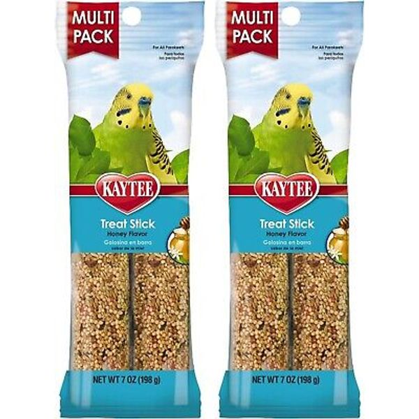 Kaytee Forti-Diet Pro Honey Pet Bird Treat for Parakeets, 2 Bars, (Pack of 2)