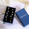 Weviway Long Drop Star Chain Earrings, Silver Plated, Multiple Stars Design, Lightweight