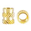 Qrity 100 Pcs Knurled Nuts, Brass Threaded Insert Kit, Female Thread Knurled Nuts, Threaded Insert Knurled Brass Nuts, M2 x 3mm x 3.5mm