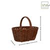 Shopping Basket Plastic Oval Small Brown with Handle