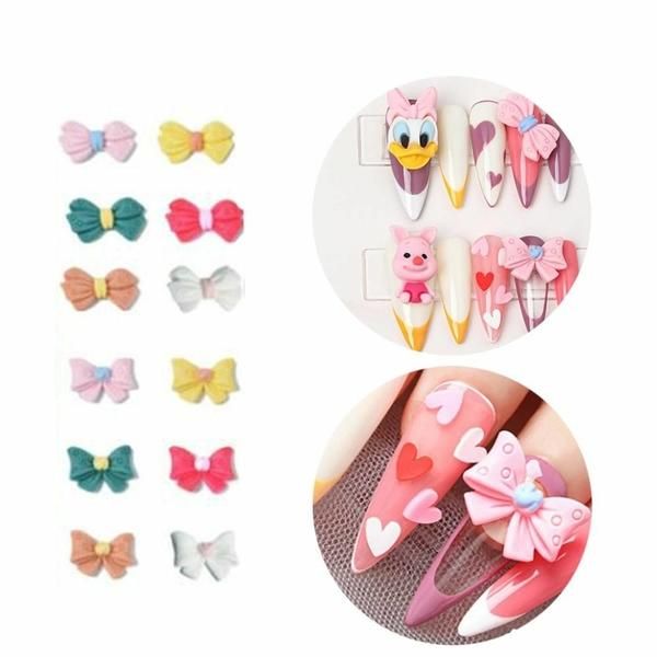 Nail Art Cute and Pretty Ribbon Parts 12 Types 2 Each (W8F7779)