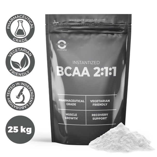 25KG PURE BCAA 2:1:1 PURE  AMINO POWDER UNFLAVOURED BULK PACK