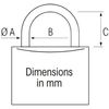 PLASTIMO PADLOCK BRASS CHR 40MM ST.ST SHACKLE