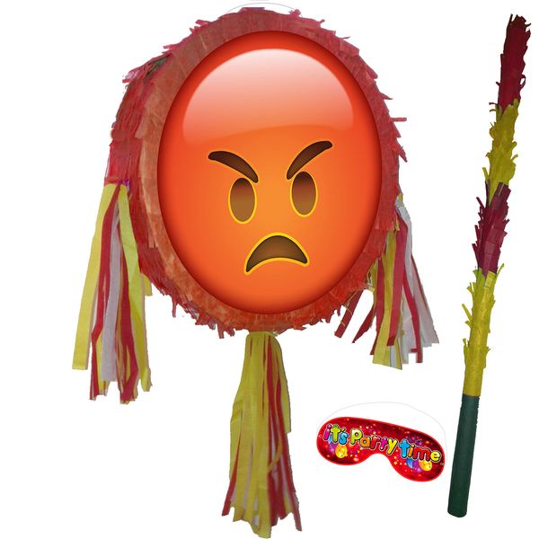 Red Hot angry pinata with stick