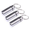 pengxiaomei 3 pcs Waterproof Aluminum Pill Box, Pocket Pill Case Silver Pill Holder Medicine Case Water Resistant Keychain Silver Pill Holder Pill Container for Outdoor Travel Camping