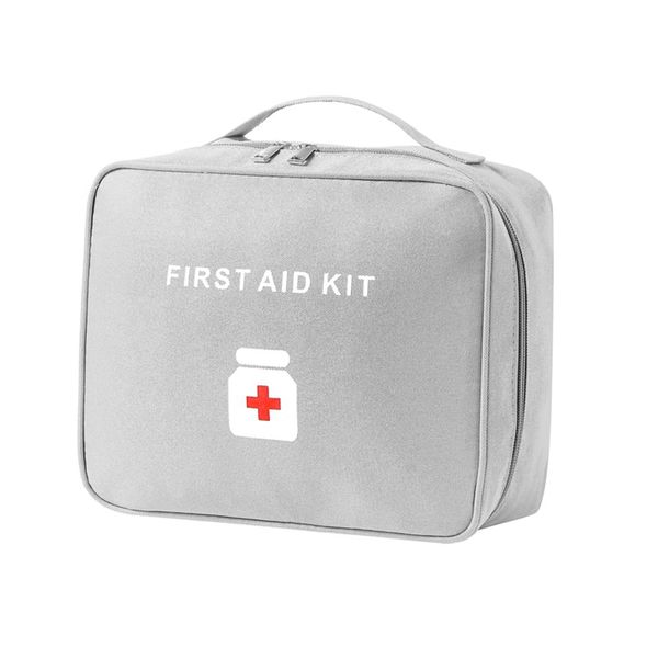 First Aid Kit, Medicine Box, First Aid Pack, Storage Box, Medical Pouch, First Aid Set, Large Capacity, Handbag, Medicine Box, Medicine Box, Portable, Organization, Medical Box, Home (Gray)