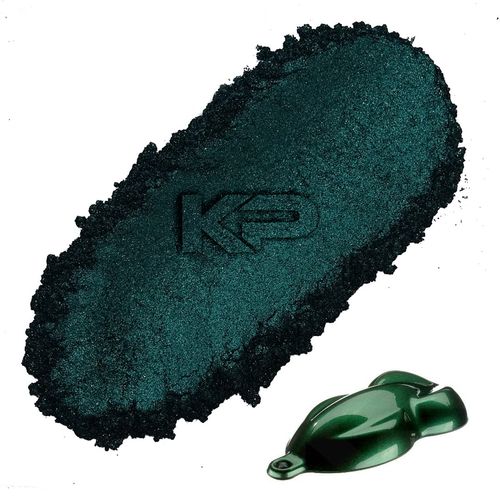 KP Pigments Carbon Green Pearlescent 100% Pure Fine Mica Powder - Naturally Pigmented Multipurpose DIY Arts and Crafts, Dye, Soap Making, Cosmetics, Epoxy Resin, Paint, and More! 5 Grams