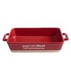Let's Make Memories Personalized Grateful, Thankful, Blessed Stoneware - Red Lasagna Dish