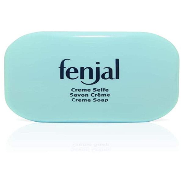 fenjal Cream Soap in Scented Safe - 100 g, Vegan Formula with Almond Oil, Oriental Fragrance - Includes Soap Dish with Lid