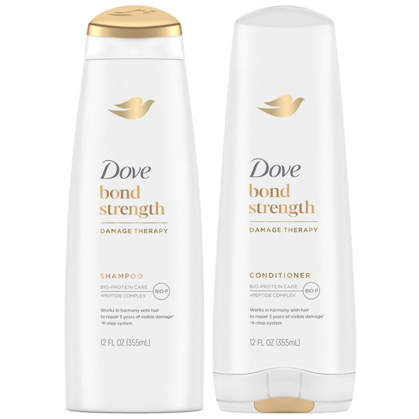 Dove Bond Strength Shampoo & Conditioner Set – Daily Strengthening Treatment for Dry, Damaged Hair, 12 Oz Ea