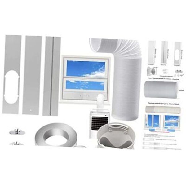 Portable AC Window Kit with 5.1” Exhaust Hose for Sliding Window, 5 inches